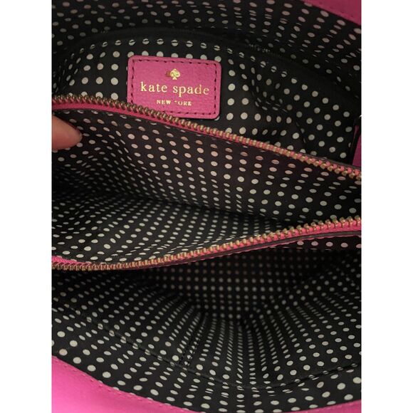 KATE SPADE New York Geniun Leather Pink Fuchsia Bow Satchel Handbag - Picture 9 of 14